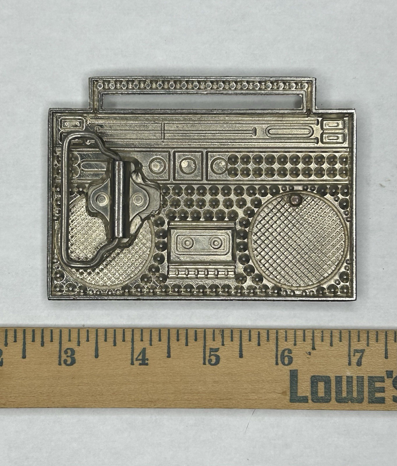 Cassette Tape Music Boom Box Rhinestones HIP HOP Rock Fashion Metal Belt Buckle