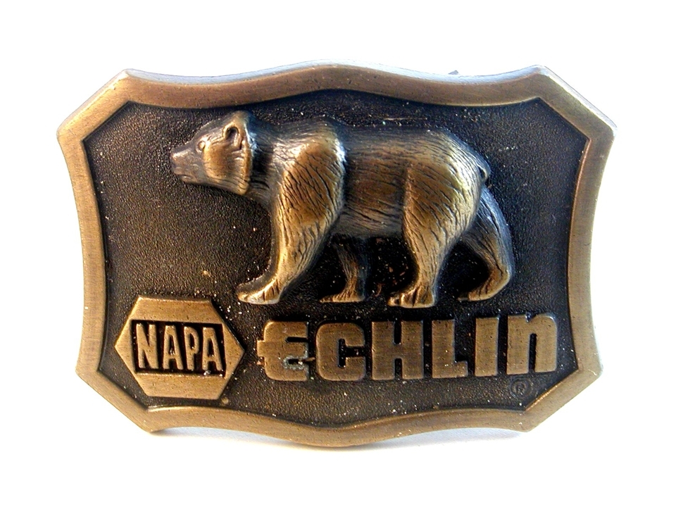 Vintage NAPA Echlin Grizzly Bear Belt Buckle Made in U.S.A.