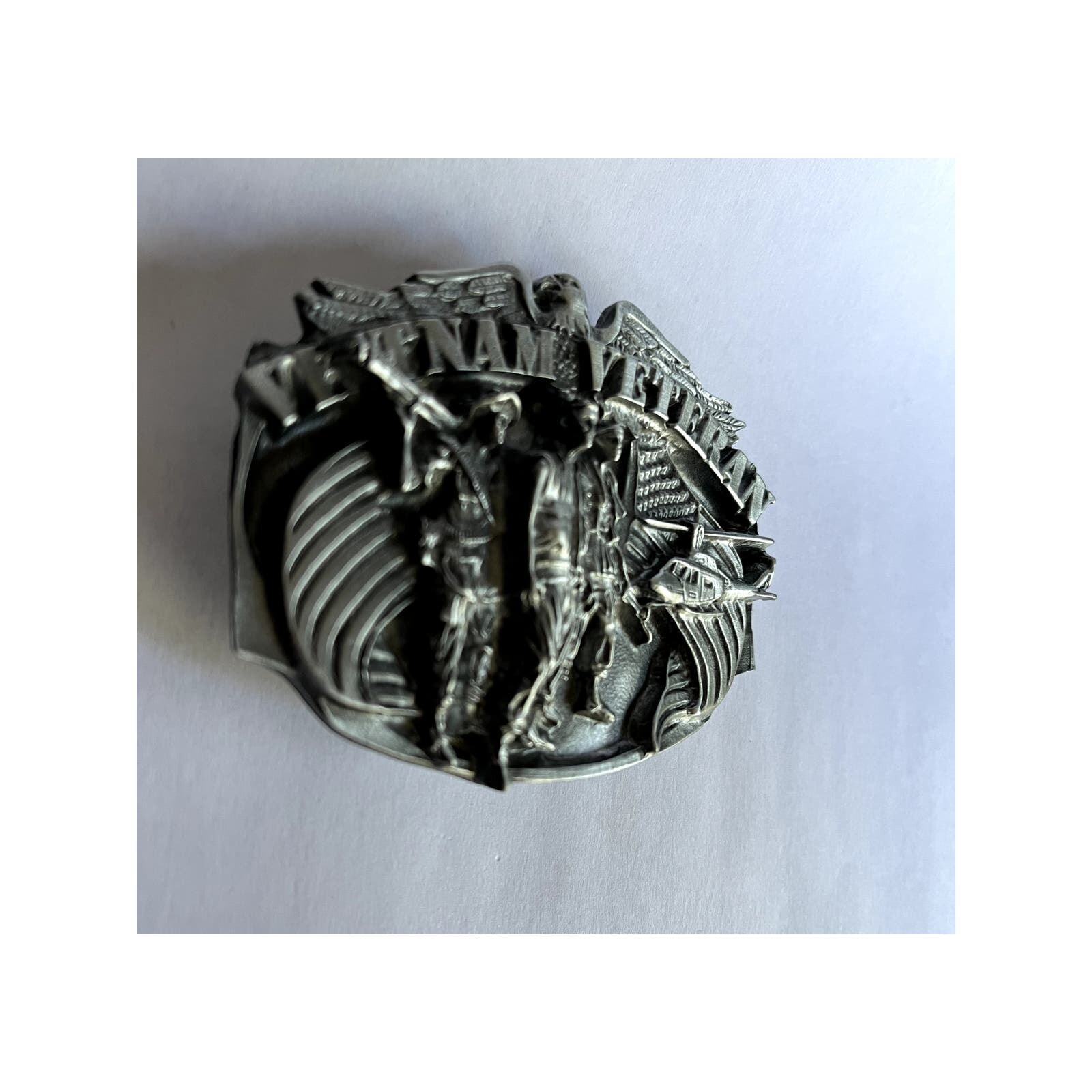 Vietnam Veteran Grey Belt Buckle