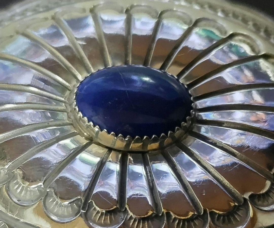 NAVAJO Natural Stone Indian Jewelry Lapis Lazuli Silver Rare Buckle Japan JP