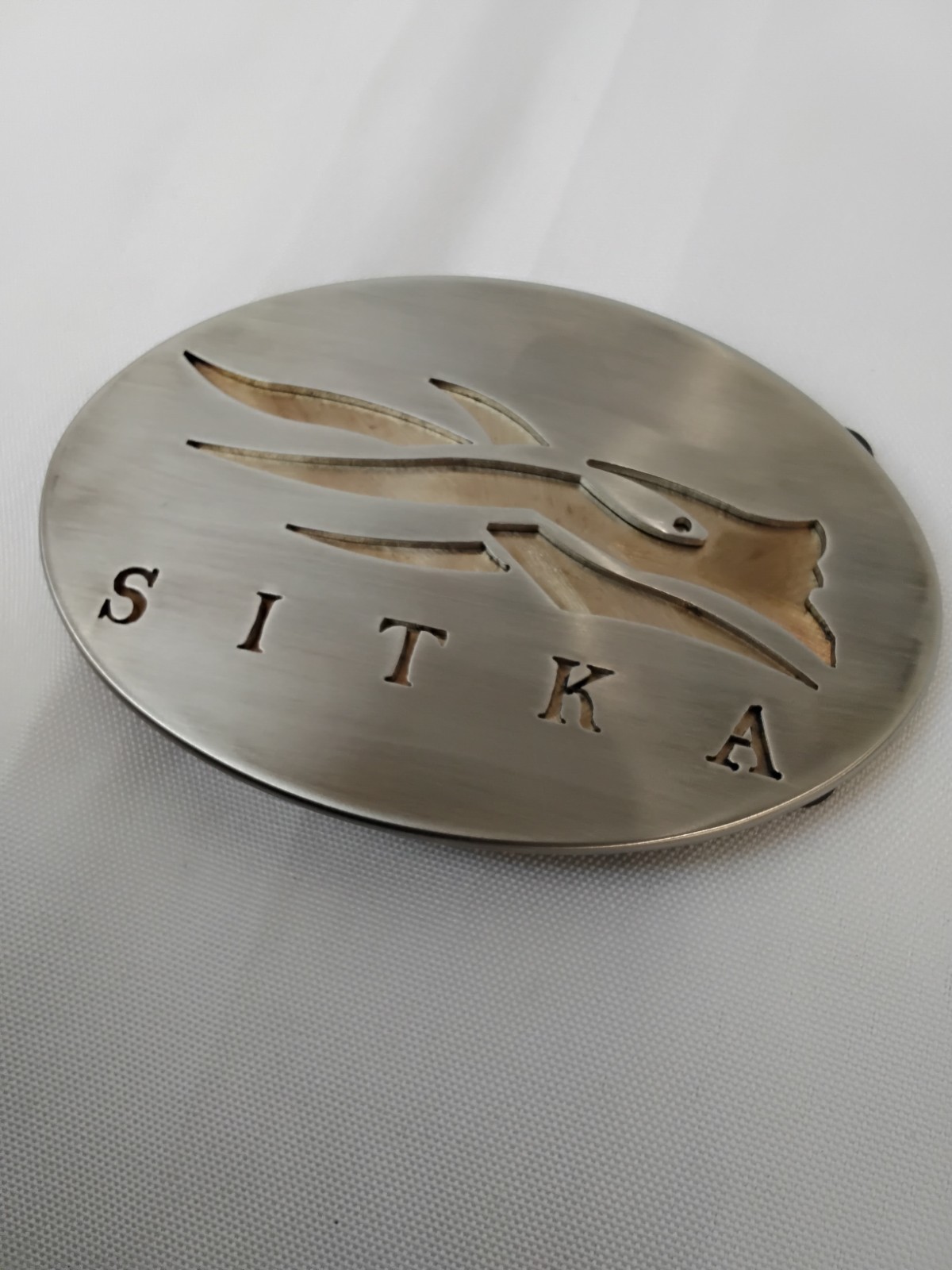 Sitka Prototype Belt Buckle Stainless Steel 4&Prime; Laser Cut Signed 2/29/2020 #J4665