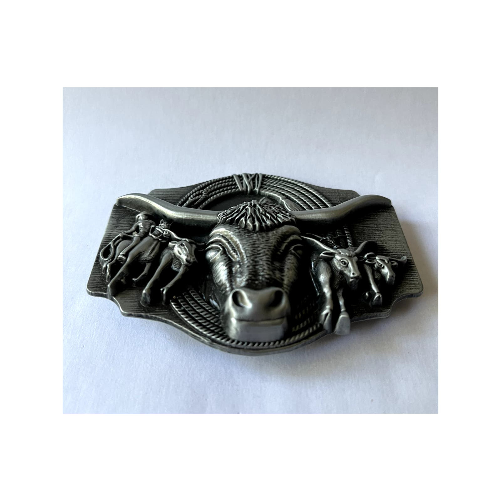 Longhorn Cattle Roundup Western Country Belt Buckle