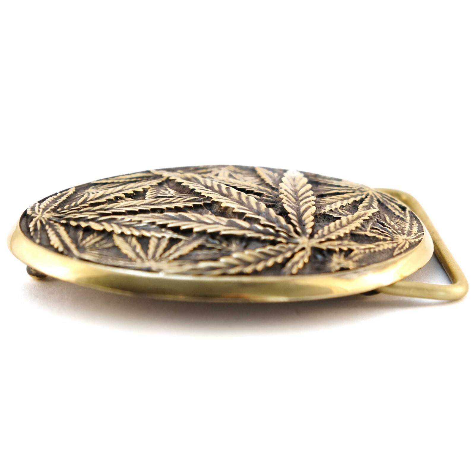 Cannabis leaf solid brass belt buckle, Marijuana Weed Leaf ganja Rasta buckle