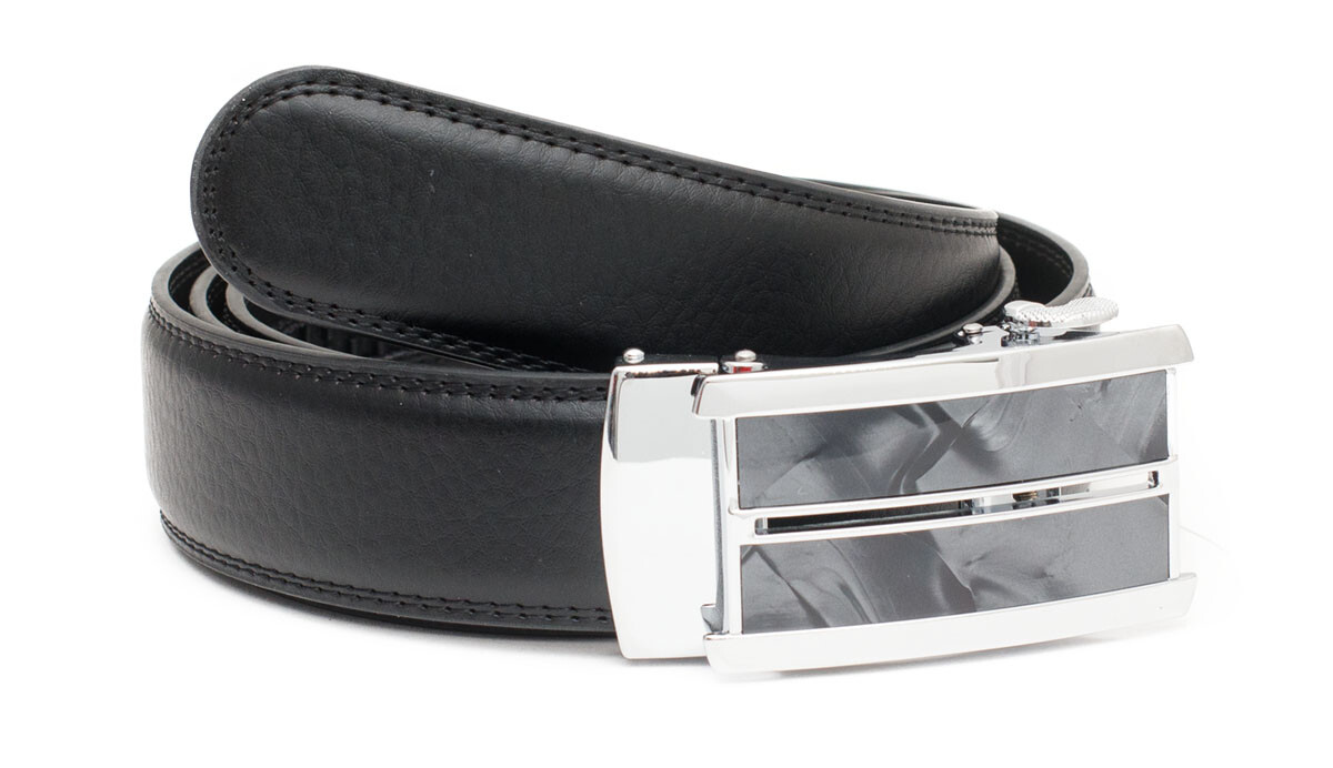 Belt automatic belt black gray genuine leather automatic stone-look can be shortened 144