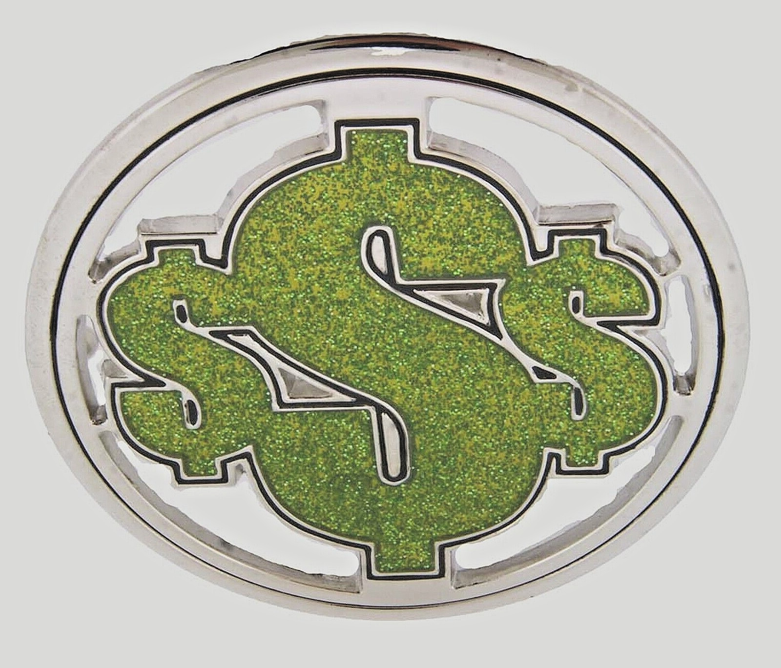 Dollar Sign Belt Buckle Cosplay Halloween Costume Party Men Green BUCKS Color