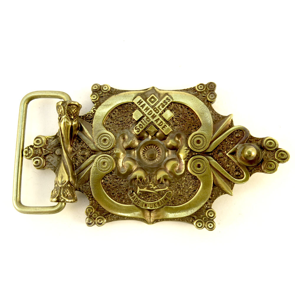 Flower Belt buckle, Fern flower mythology magic ornamental flower brass buckle