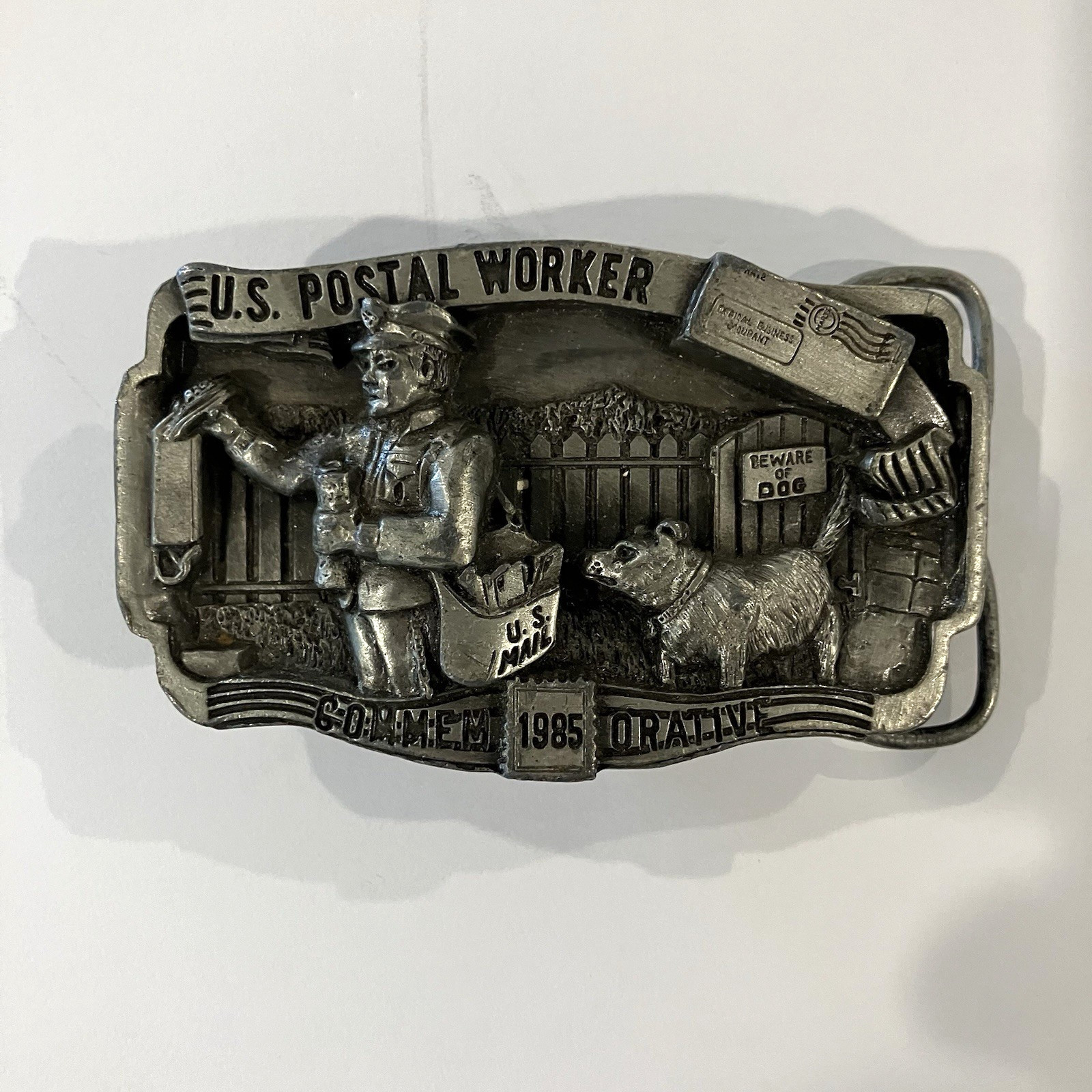 Vintage 1985 Postal Worker Commemorative U.S. Mail Belt Buckle #952 of 5000