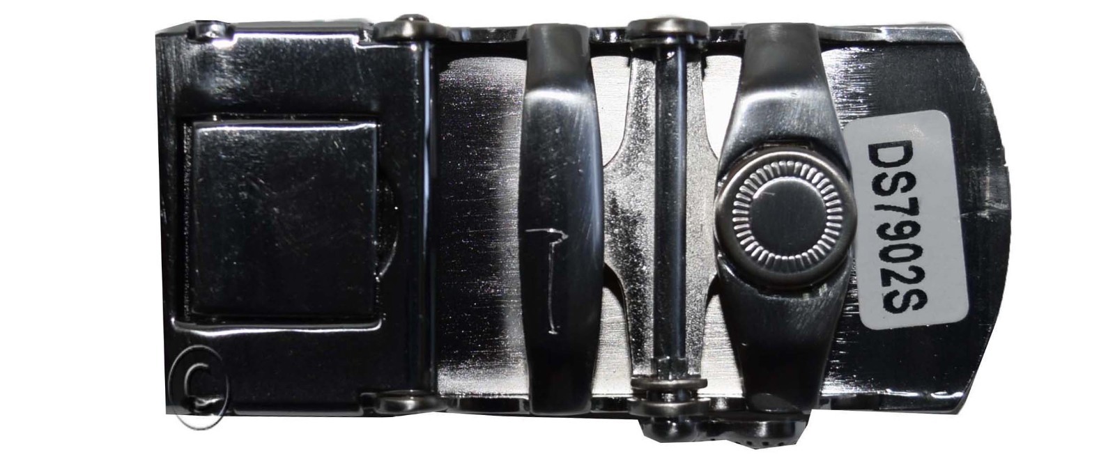 Men&rsquo;s Belt Buckle Auto sliding Self locking ratcheting track line silver buckle