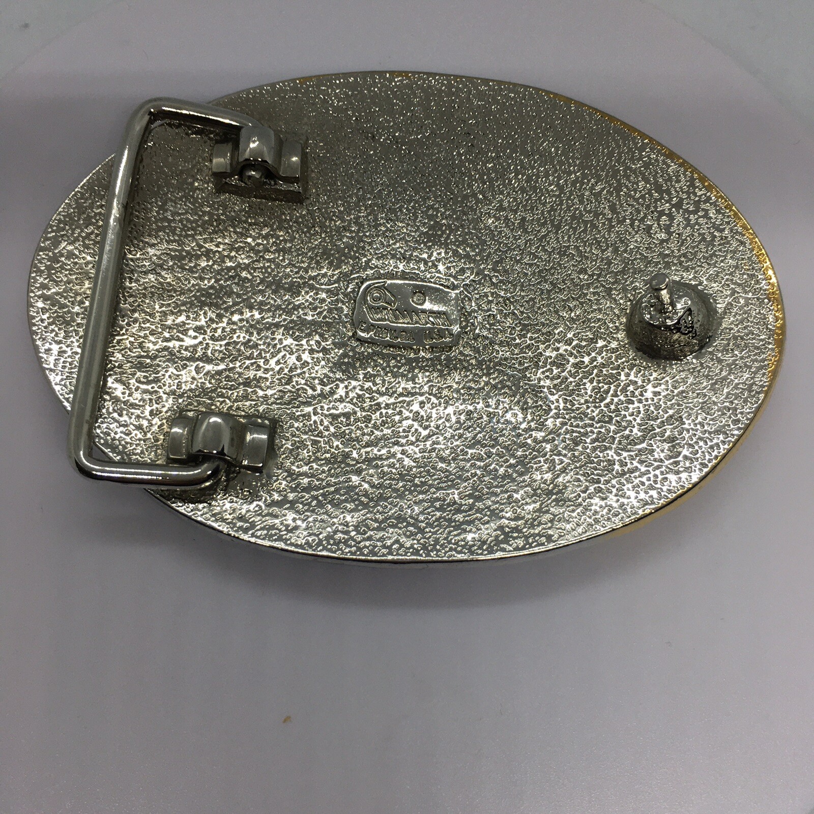 NEW WALMART Made In U S Engraved BELT Steel Brass 3.5 Inch By 2.5 Inch