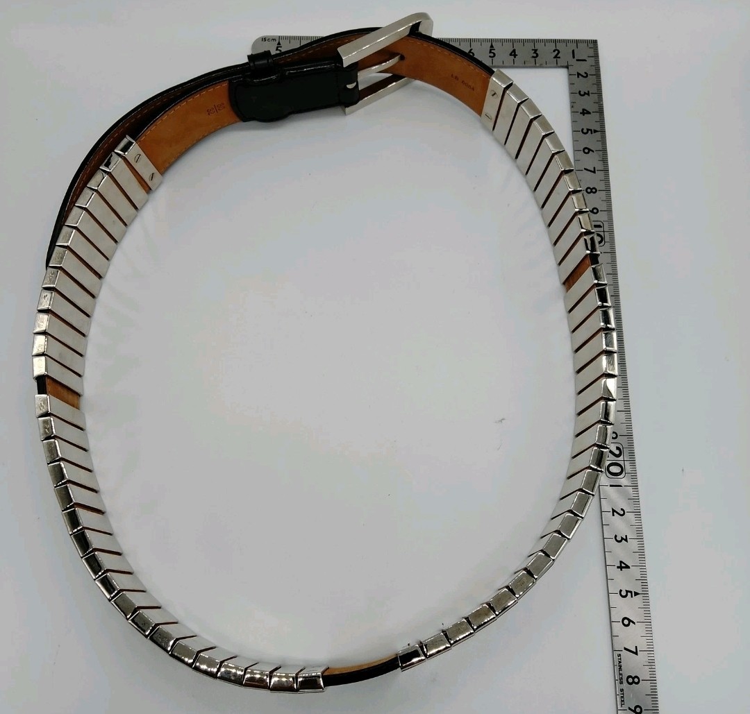 RARE Authentic Louis Vuitton Belt Black Metal STUNNING 30 Waist