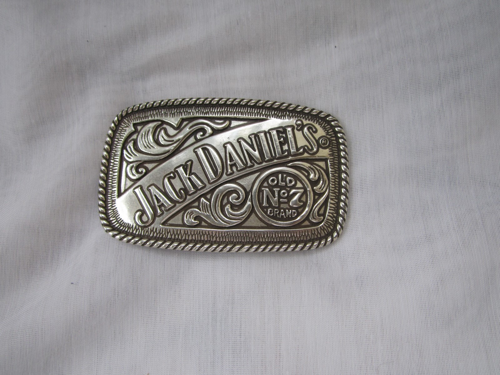 Jack Daniels Belt Buckle Silver Tone Old No. 7 Brand 2005
