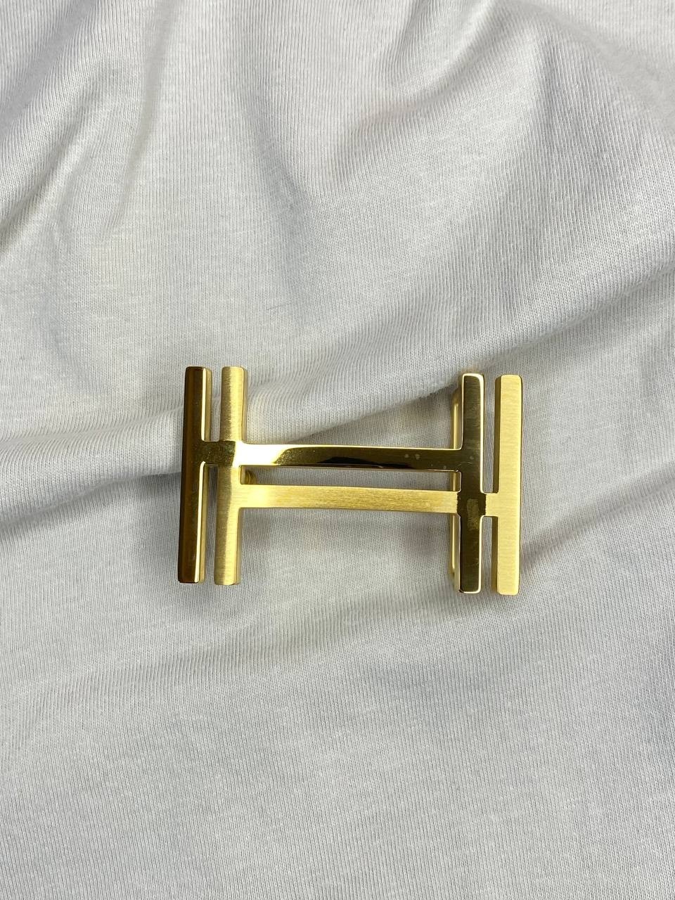 H 32mm 1.25` Belt Buckle Gold Tone Double H Replacement Buckle
