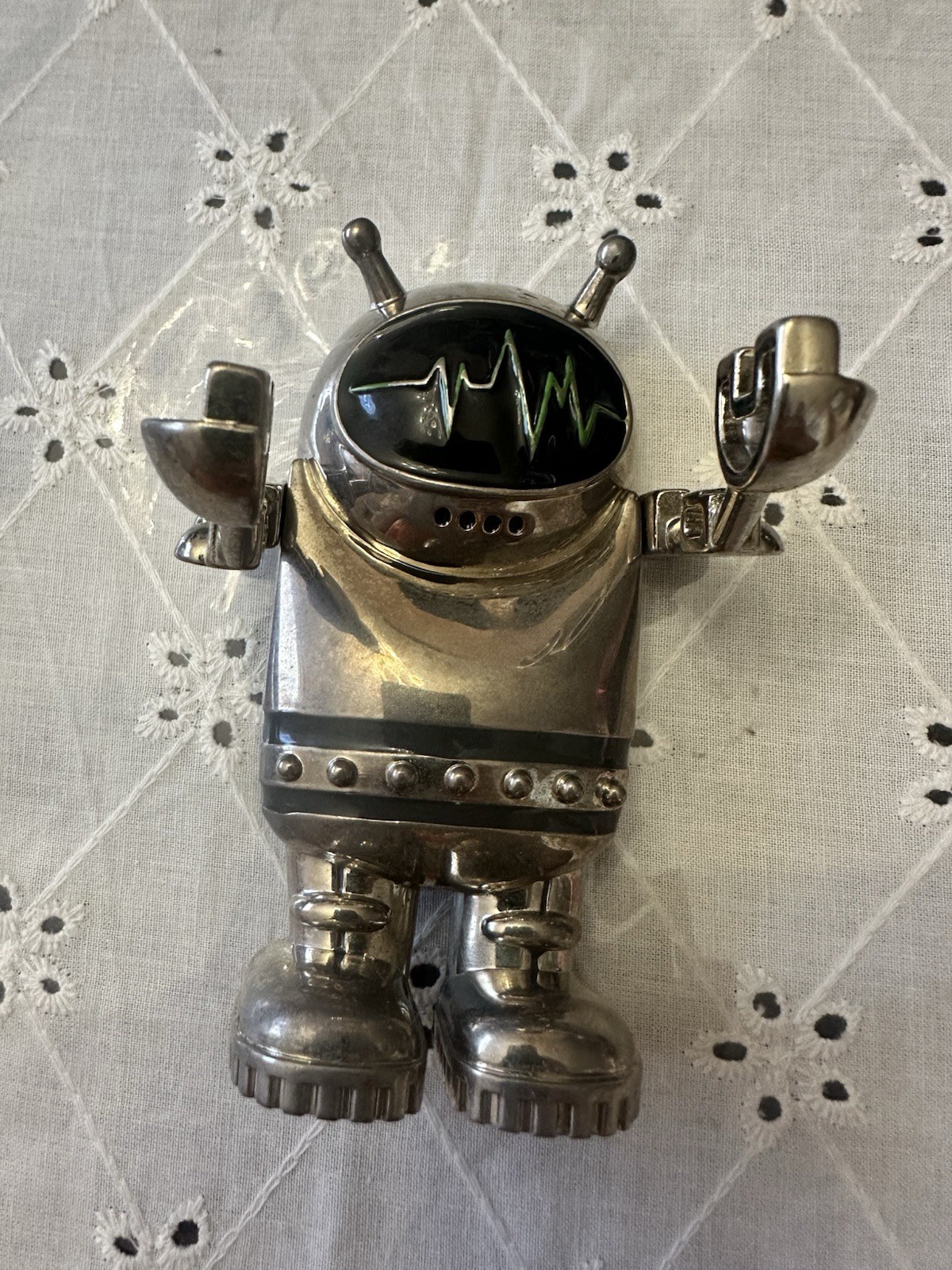 Chrome Belt Buckle Outer Space Suit Man Alien Astronaut