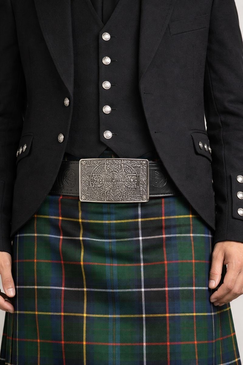 Antiqued Celtic Cross Kilt Belt Buckle Scottish Highland Dress