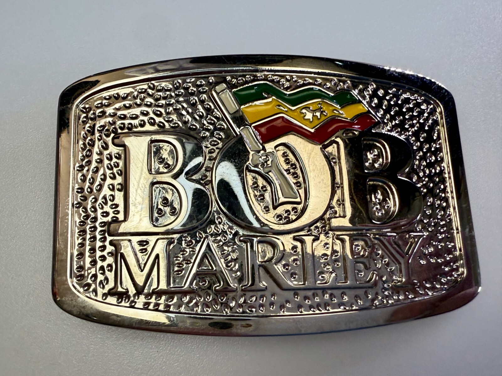 BOB MARLEY Jamaican Singer Rastafarian Flag Music Reggae 2006 Belt Buckle