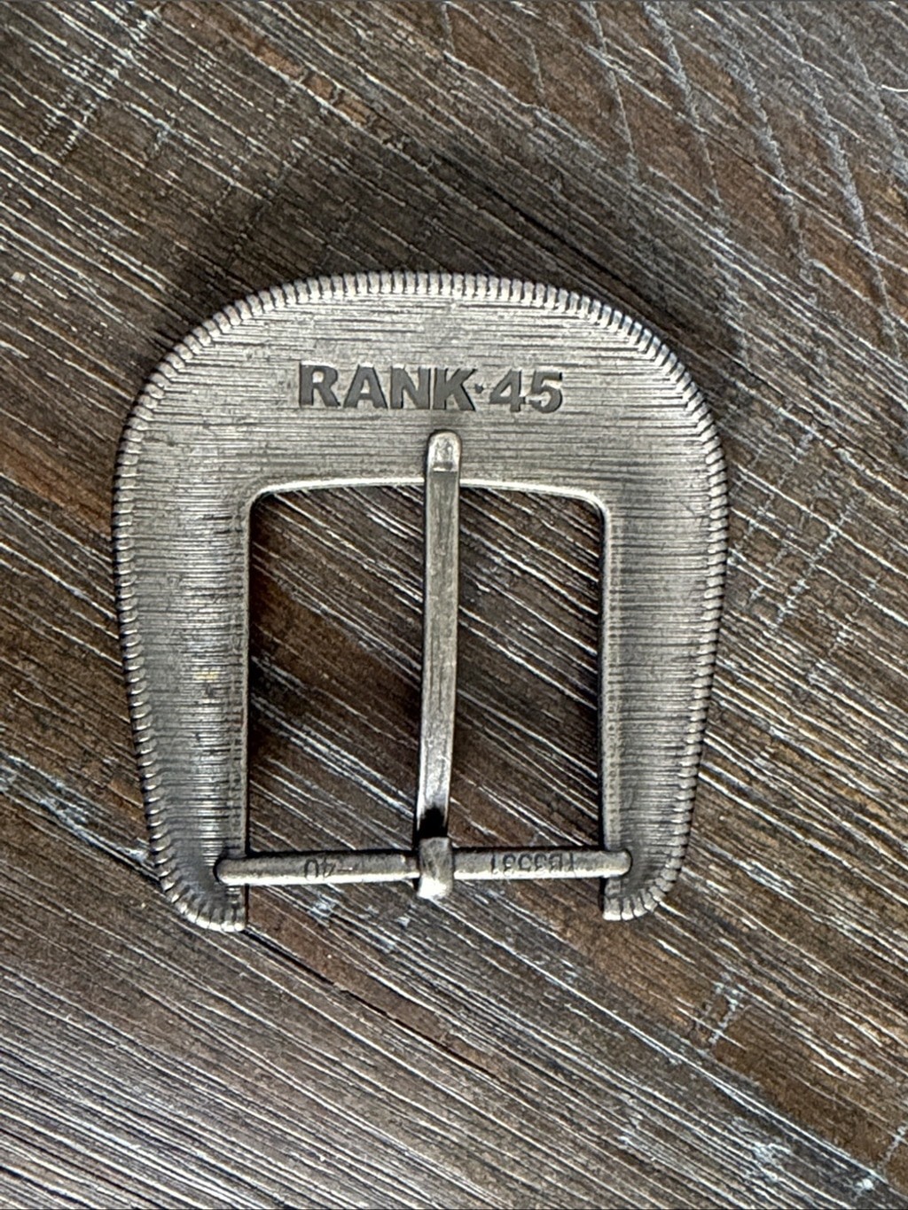RANK 45 Silver Tone Western Engraved Belt Buckle fits 1 1/2&Prime; Belt EUC
