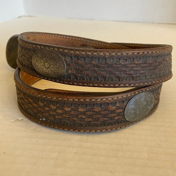 RARE Sunset Trails Sterling Silver & 10k Gold Engraved CONCHO Ranger Belt Buckle