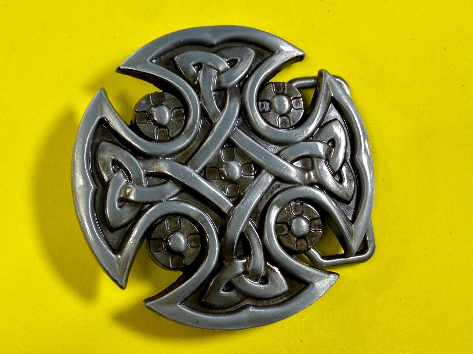 Celtic Shield Iron Cross Religious Gothic Punk Cutout Silver Color Belt Buckle