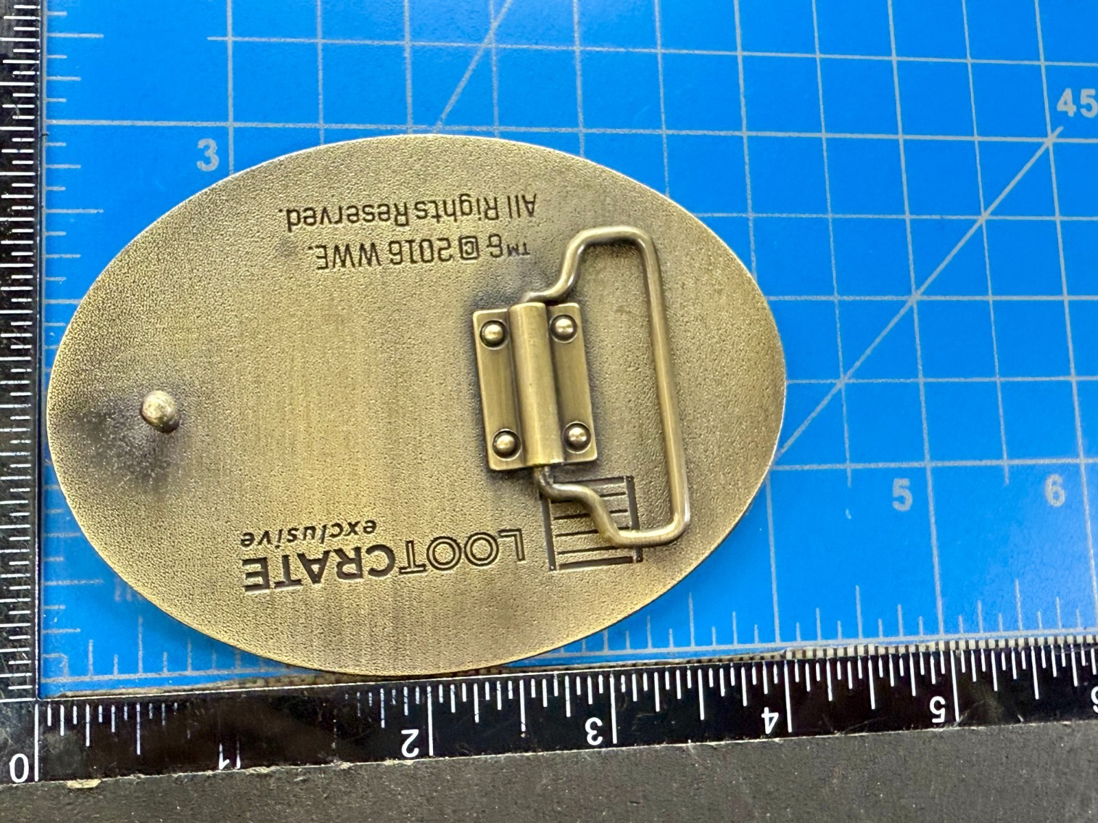 TM & 2016 WWE Wrestler Dean Ambros Lootcrate Exclusive Gold Belt Buckle