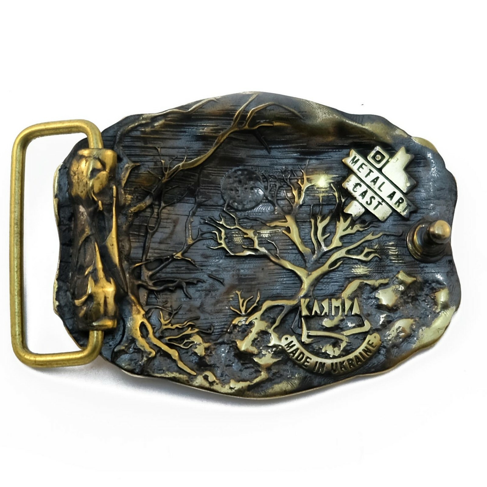 Belt buckle “Raven”, Crow belt buckle, Blackbird buckle; Bird on the buckle;