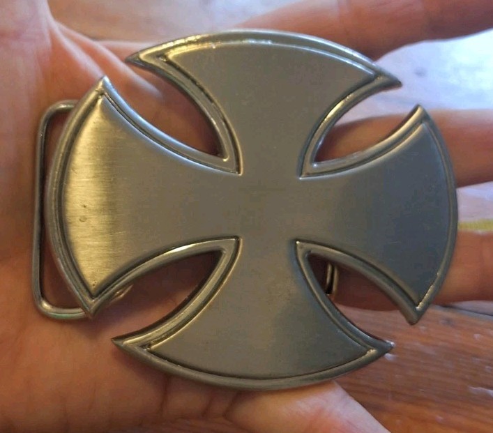 Celtic Maltese Iron Cross Religion Polished Metal Unisex Men’s Belt Buckle