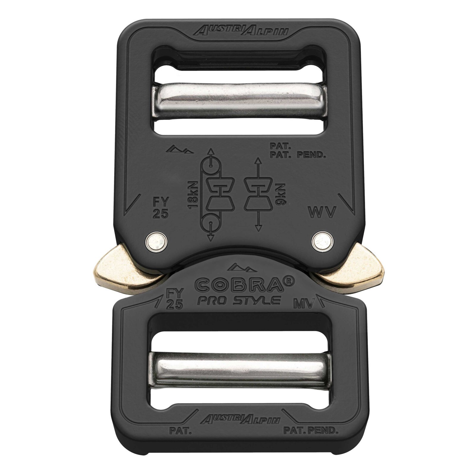 AustriAlpin 25mm Male + Female Adjustable Black Cobra Buckle XL – FY25KVV