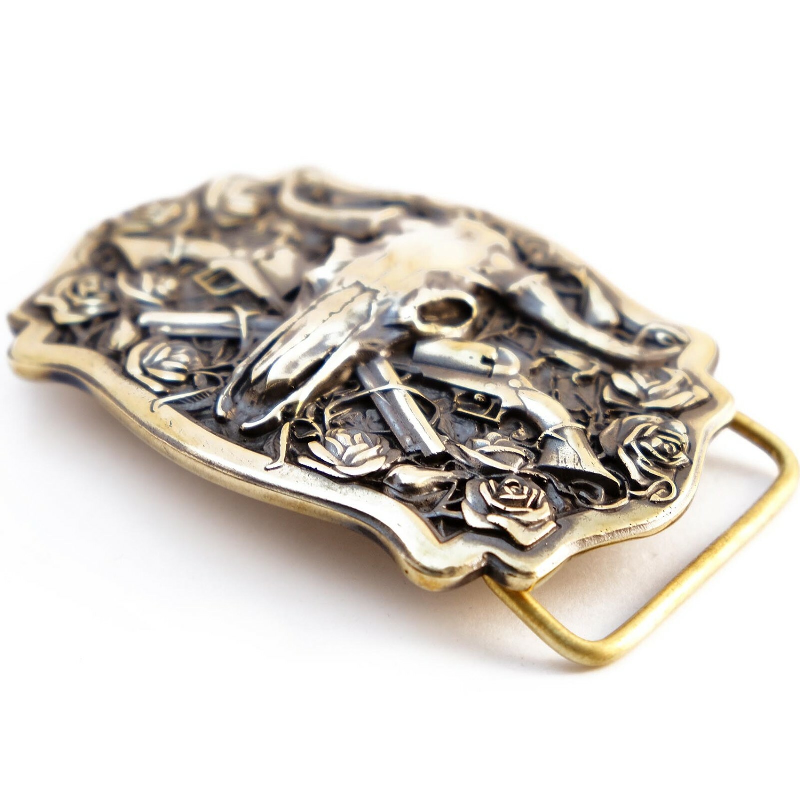 American Bison Buffalo Skull, Longhorn Cattle Buffalo Bison Skull belt buckle,