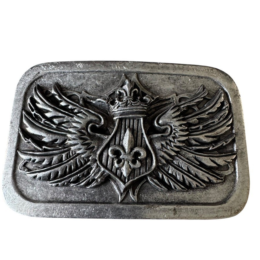 English Laundry Mens Belt Buckle Signed Christopher Wicks 925 Silver Plated wing