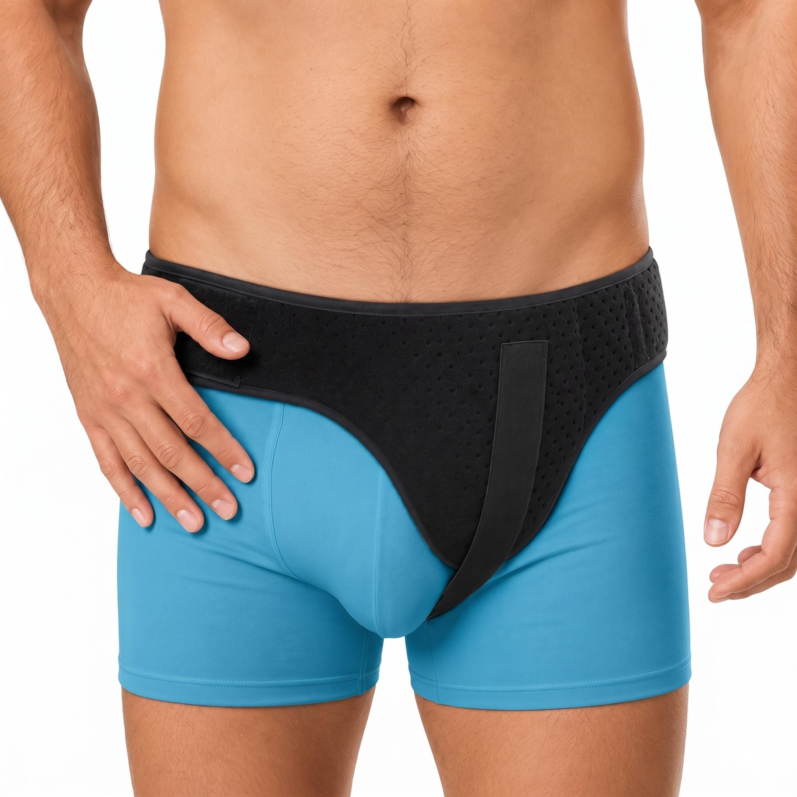 Hernia Belt for Men Inguinal Support | Groin or Lower Medium, Black