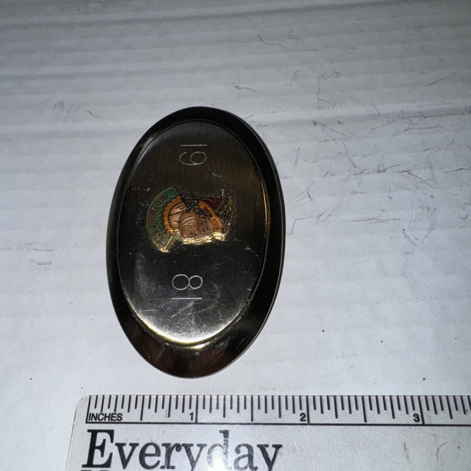 1981 Old Sleepy Eye Stoneware Vintage Rare Old Belt Buckle Fast Free-shipping