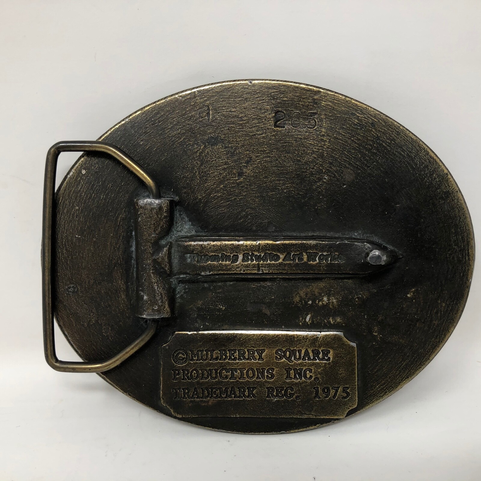 VTG Mulberry Square Productions Belt Buckle Benji Movies Wyoming Studio Art Work
