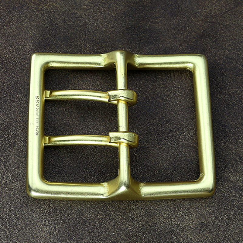Heavy Duty Solid Brass Double Prong Belt Buckle Fits 48mm-50mm Waistband
