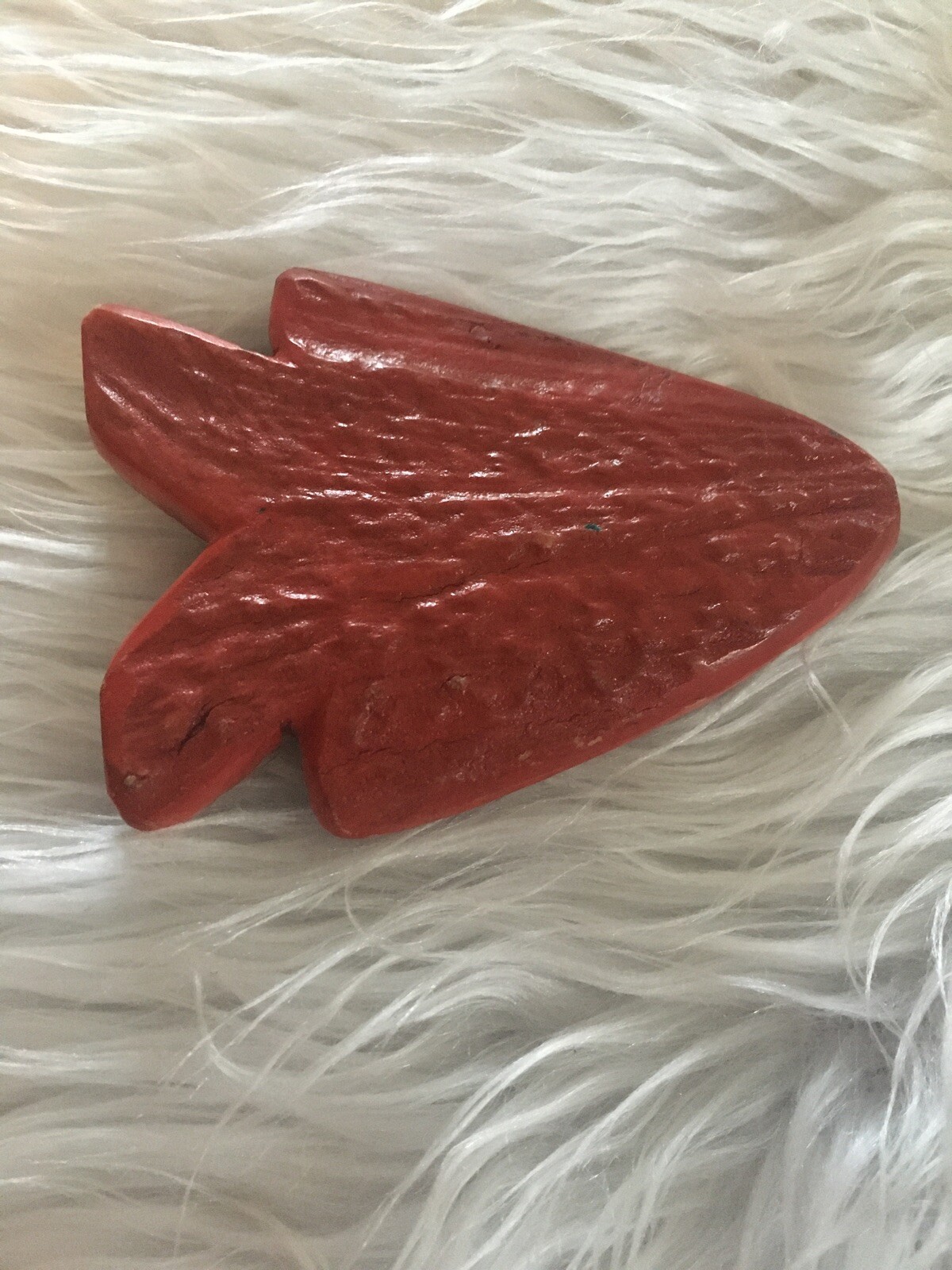 Vintage Horn Hand Made Carved Signed HT.98 Painted Red Arrow Pants Belt Buckle