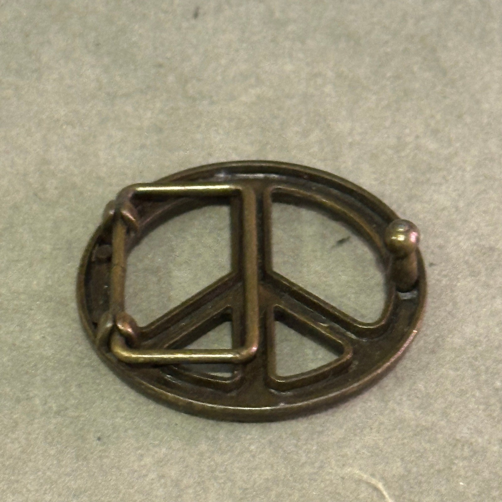 Mixed Lot Vintage Belt Buckles Solid Brass Peace Sign Decorative 8pc