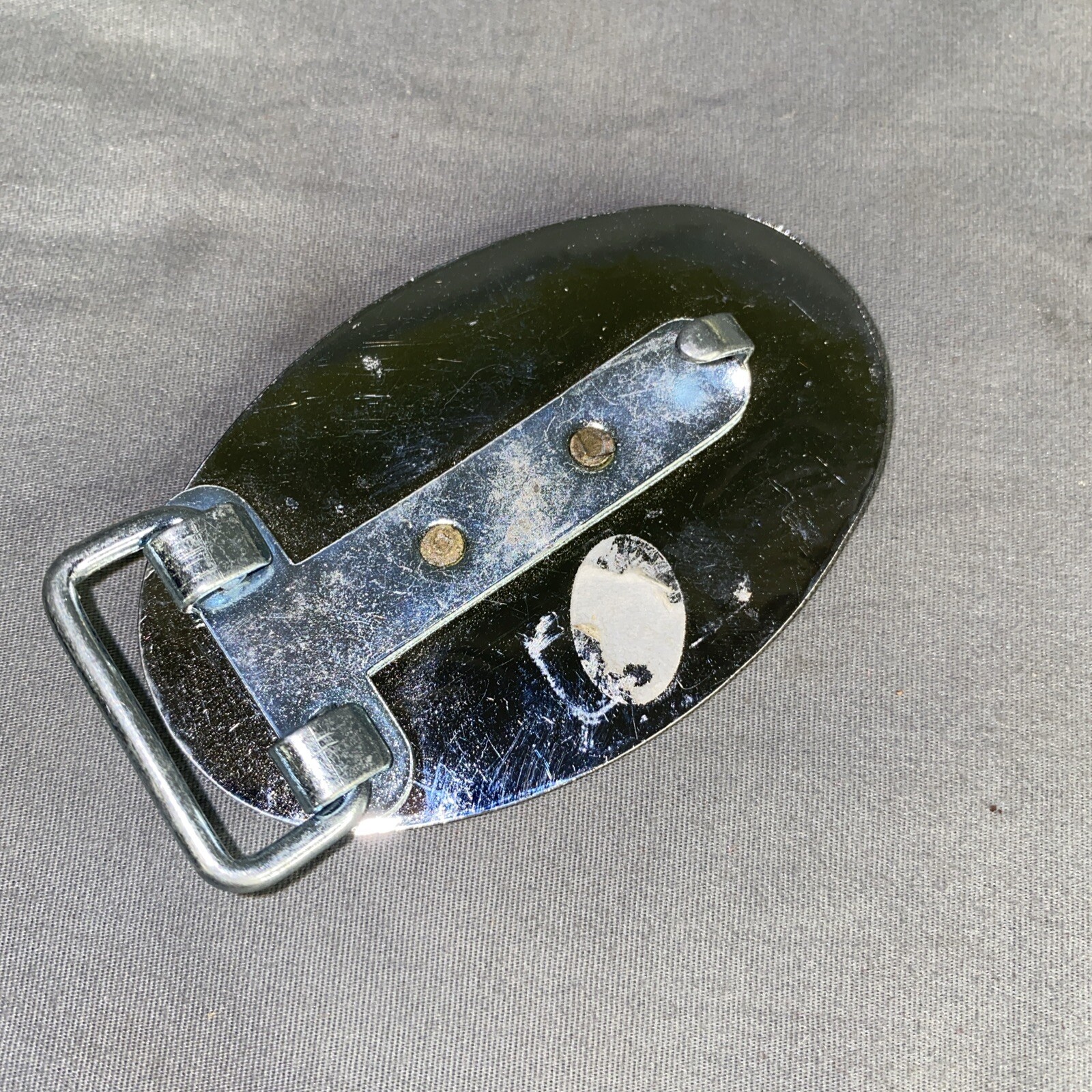 Child Sized Belt Buckle Western Covered Wagon Silver Tone