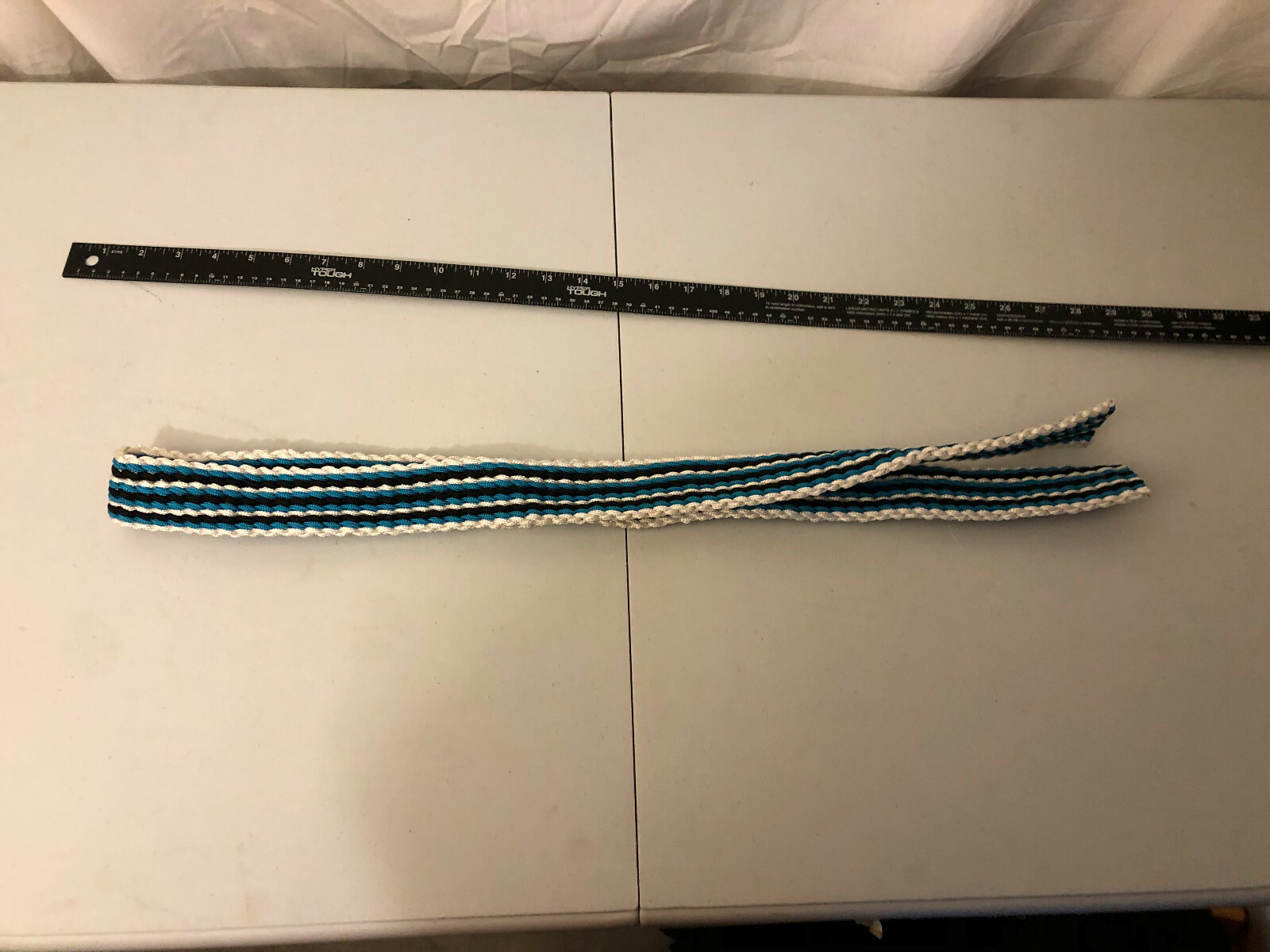 New Nylon braided Men Women Belt White Black Blue 48in Handmade No Buckle