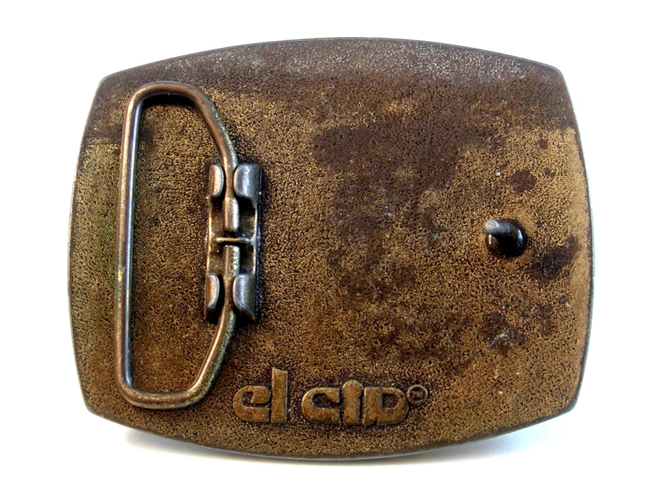 Vintage Peabody Coal Company Latta Mine Leather Belt Buckle Signed El Cid