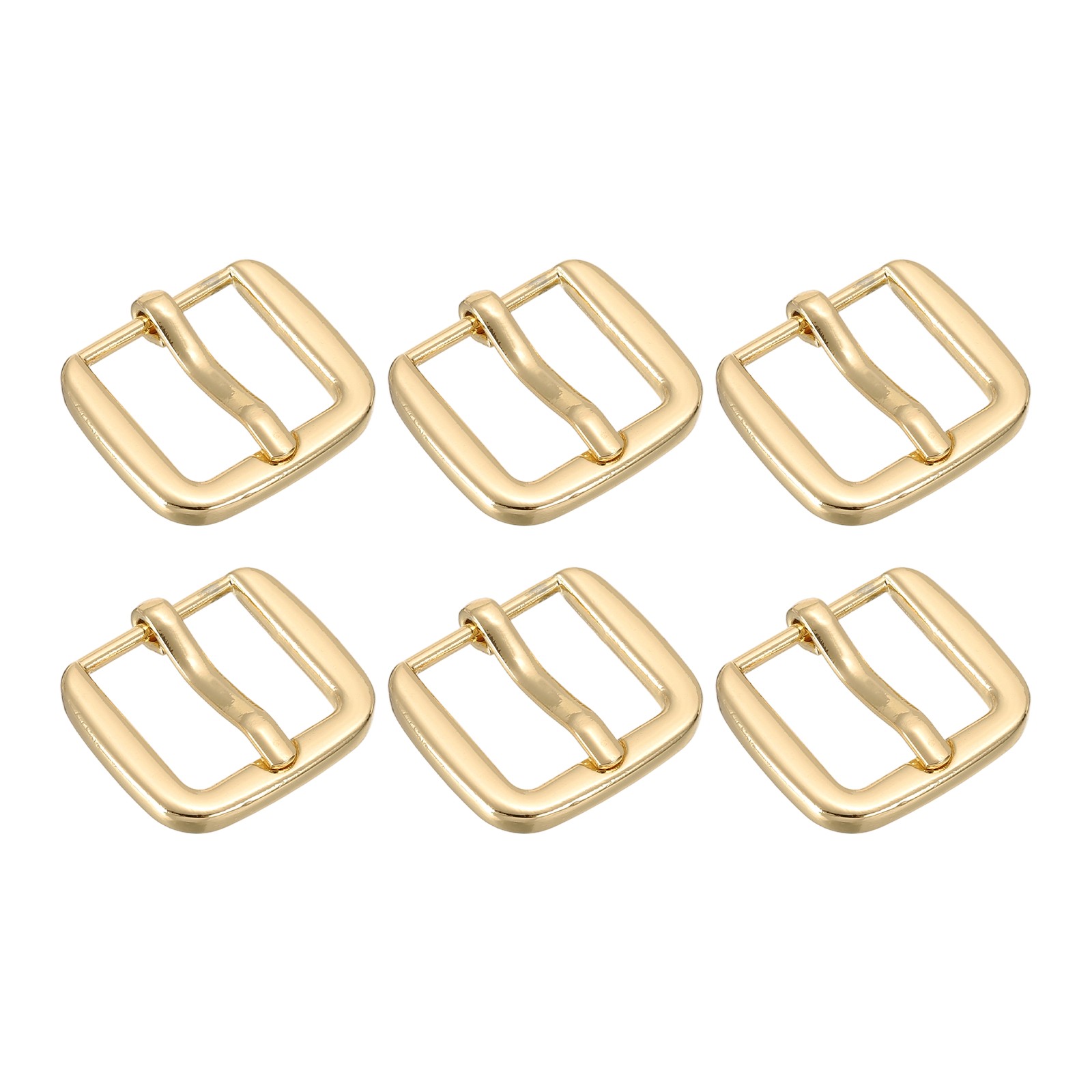 Metal Roller Buckle, 6Pcs 0.75&Prime; Square Single Prong Belt Buckle, Light Gold
