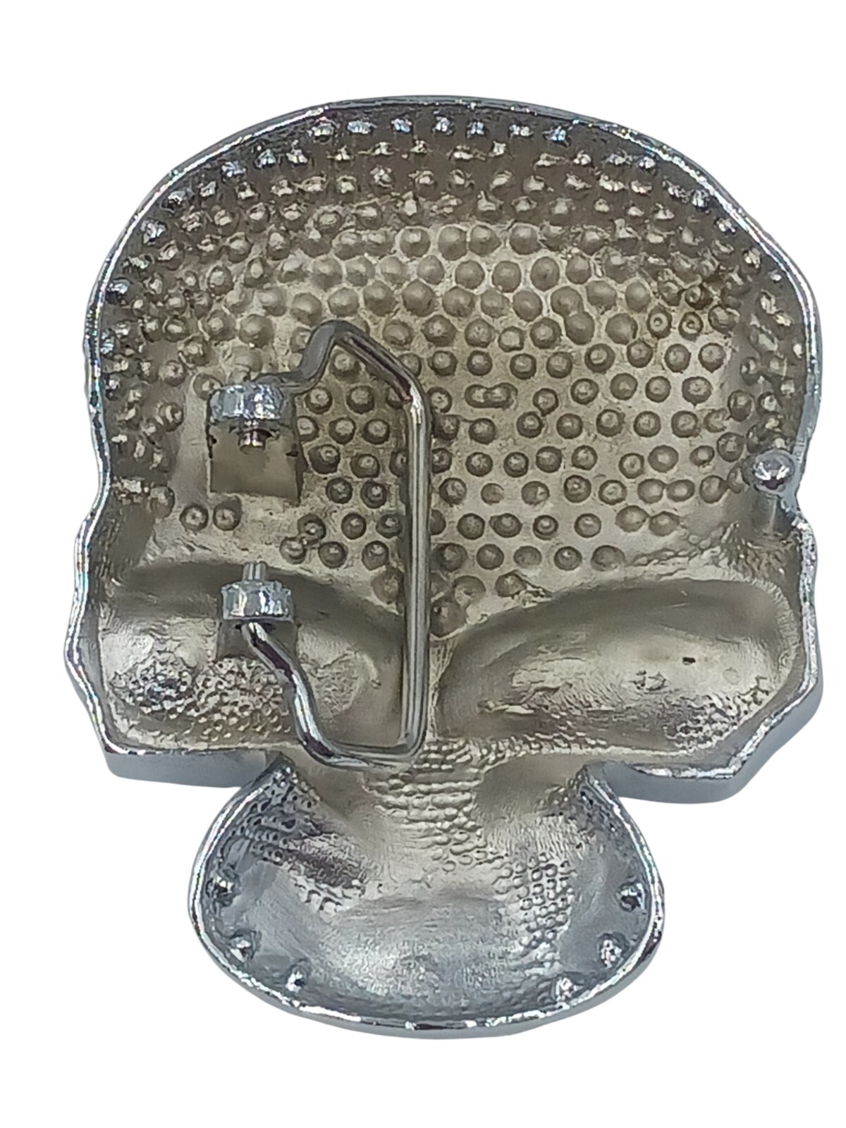 Fashion Skull Skeleton Belt Buckle Clear & Brown Rhinestone Silver Tone Metal