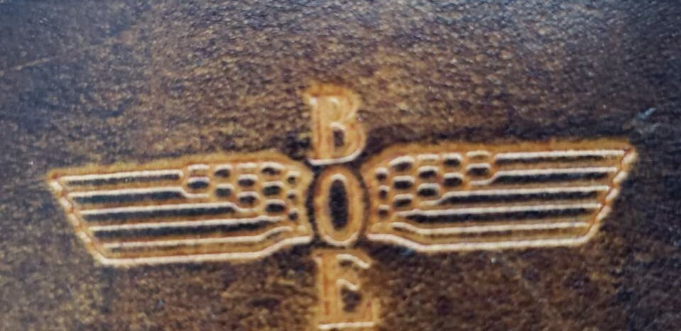 El Cid Boeing Buckle Totem Leather and Brass Belt 3.25×2.5&Prime; Vintage