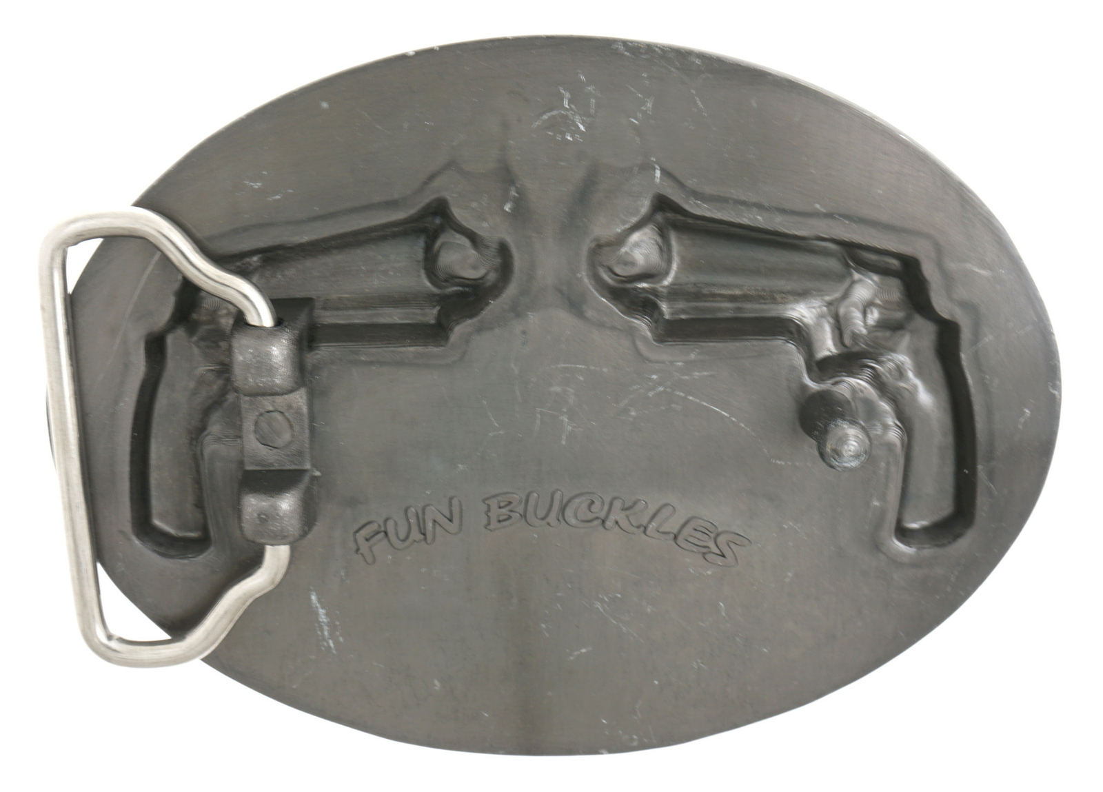Insured By Mafia Smoking Guns Black Enamel Metal Belt Buckle