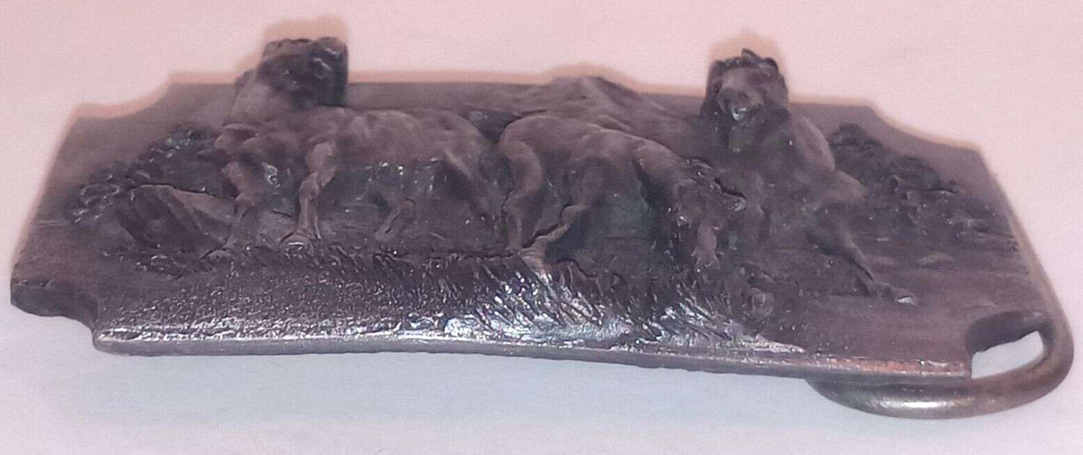 Vintage Siskiyou 1989 Western Belt Buckle Q-85 / S 3 Dimensional Horses USA Made