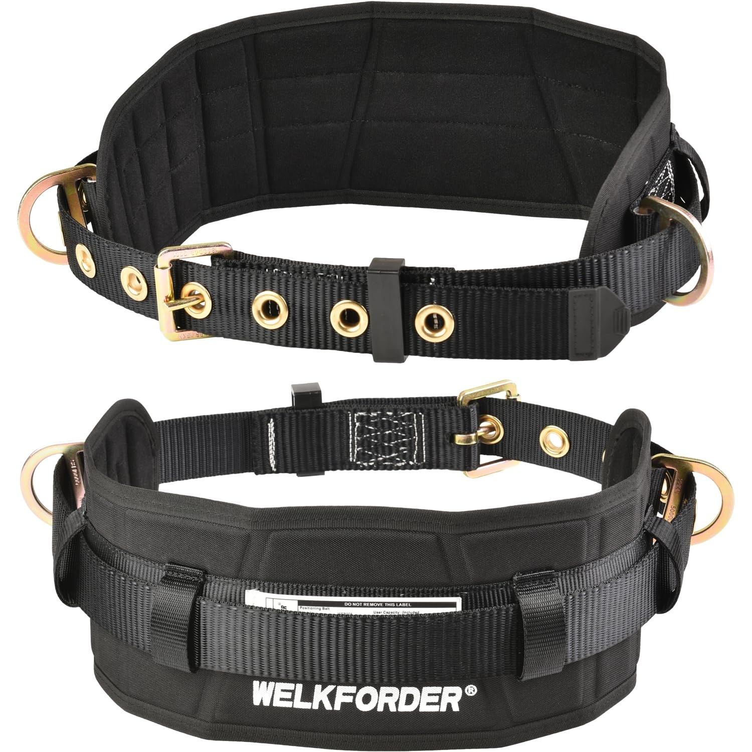 WELKFORDER Tongue Buckle Body Belt With Waist Pad and 2 Side One Size, Black