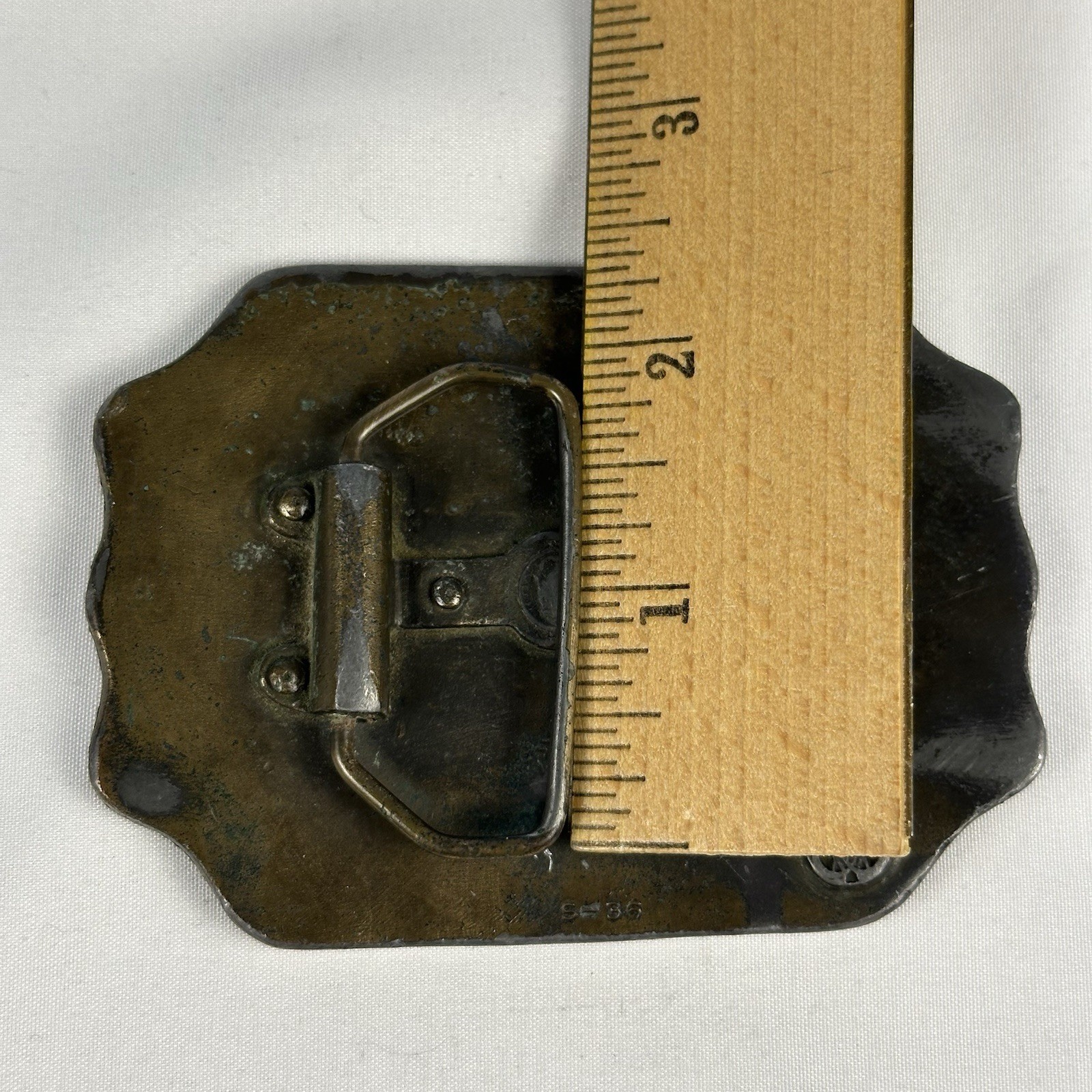 Vintage Bergamot Brass Works America’s Heroes Fire Dept Boston Brass Belt Buckle