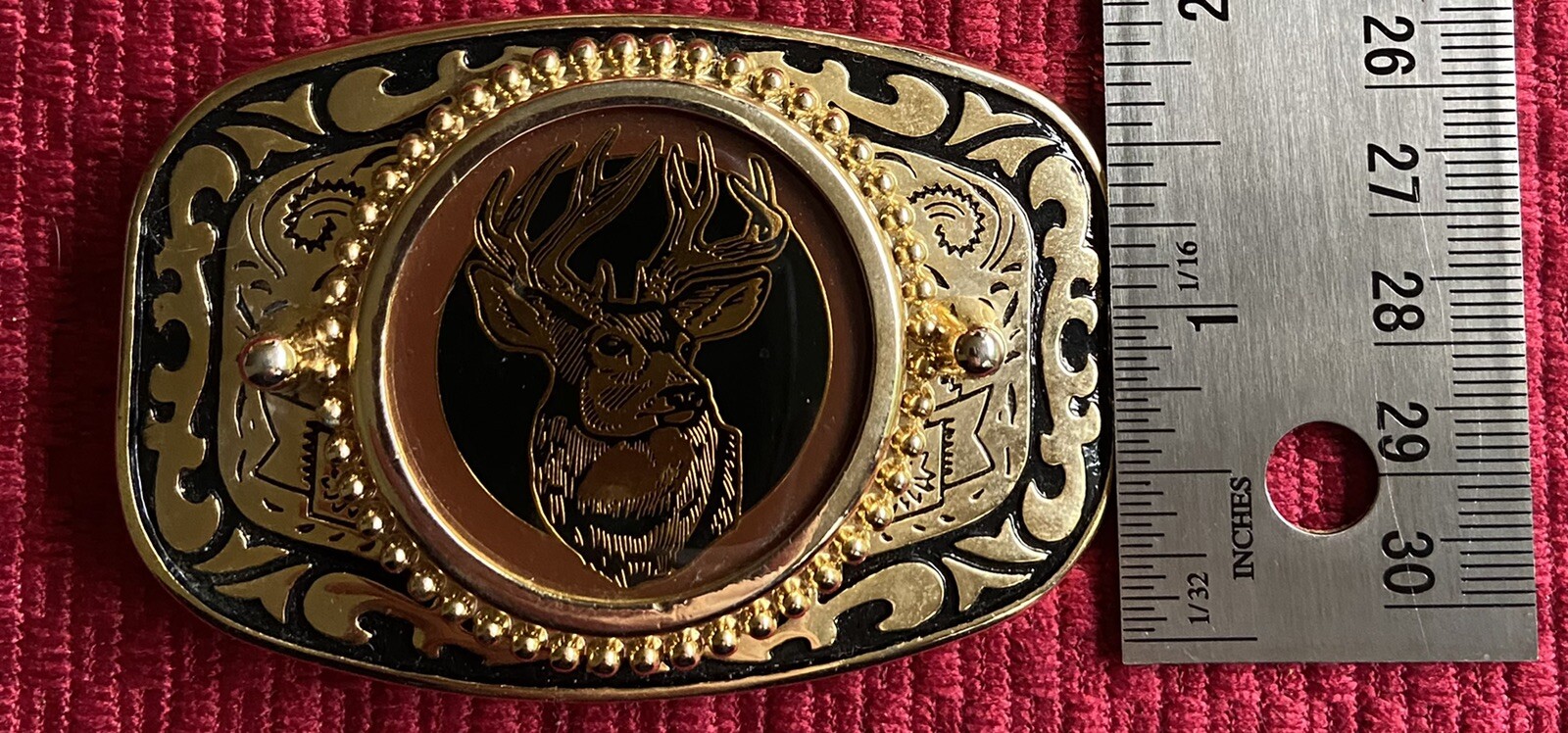 ELKS FRATERNITY VINTAGE BELT BUCKLE WESTERN INSERT DEER ANTLERS HUNTING BUCK