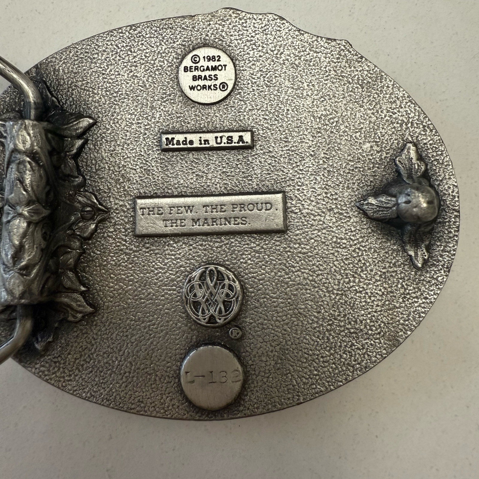 Vintage 1982 US Marines Belt Buckle Iwo Jima Bergamot Brass Works The Few The Pr
