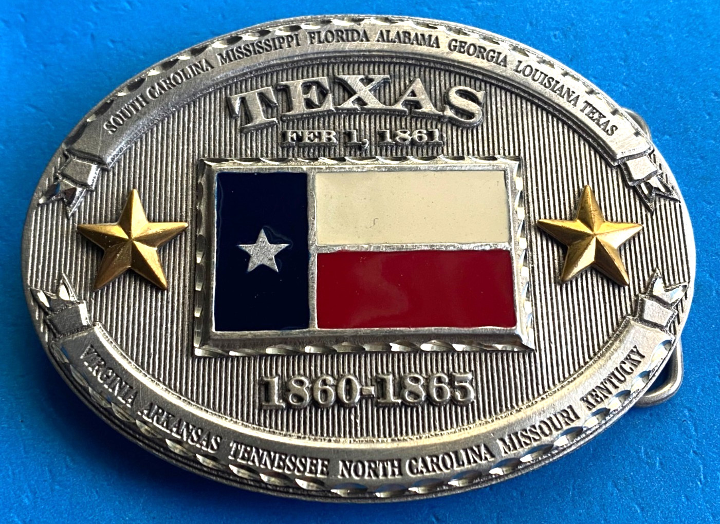 Vintage CSA Confederate States Of America Texas Belt Buckle