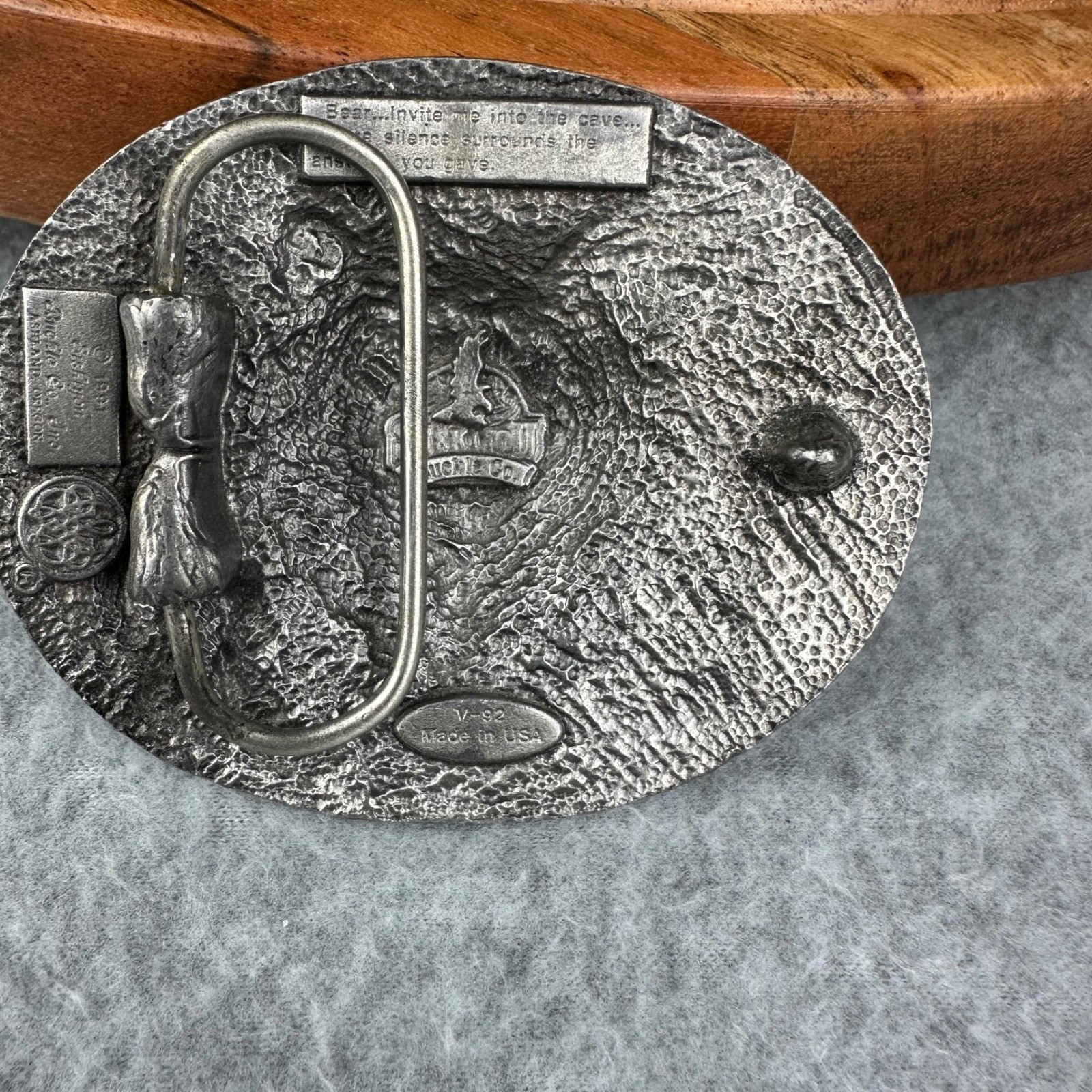Vtg 1991 Siskiyou Buckle Co Grizzly Bear Claws Pewter Belt Buckle V-92 USA