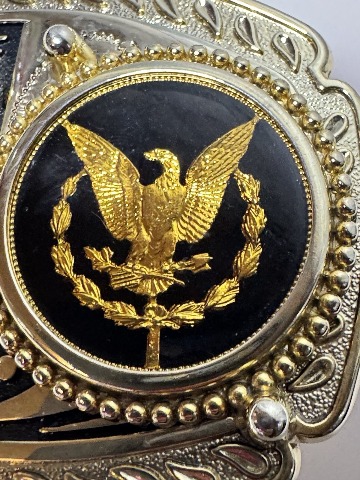 24k GOLD PLATED VINTAGE BELT BUCKLE RARE