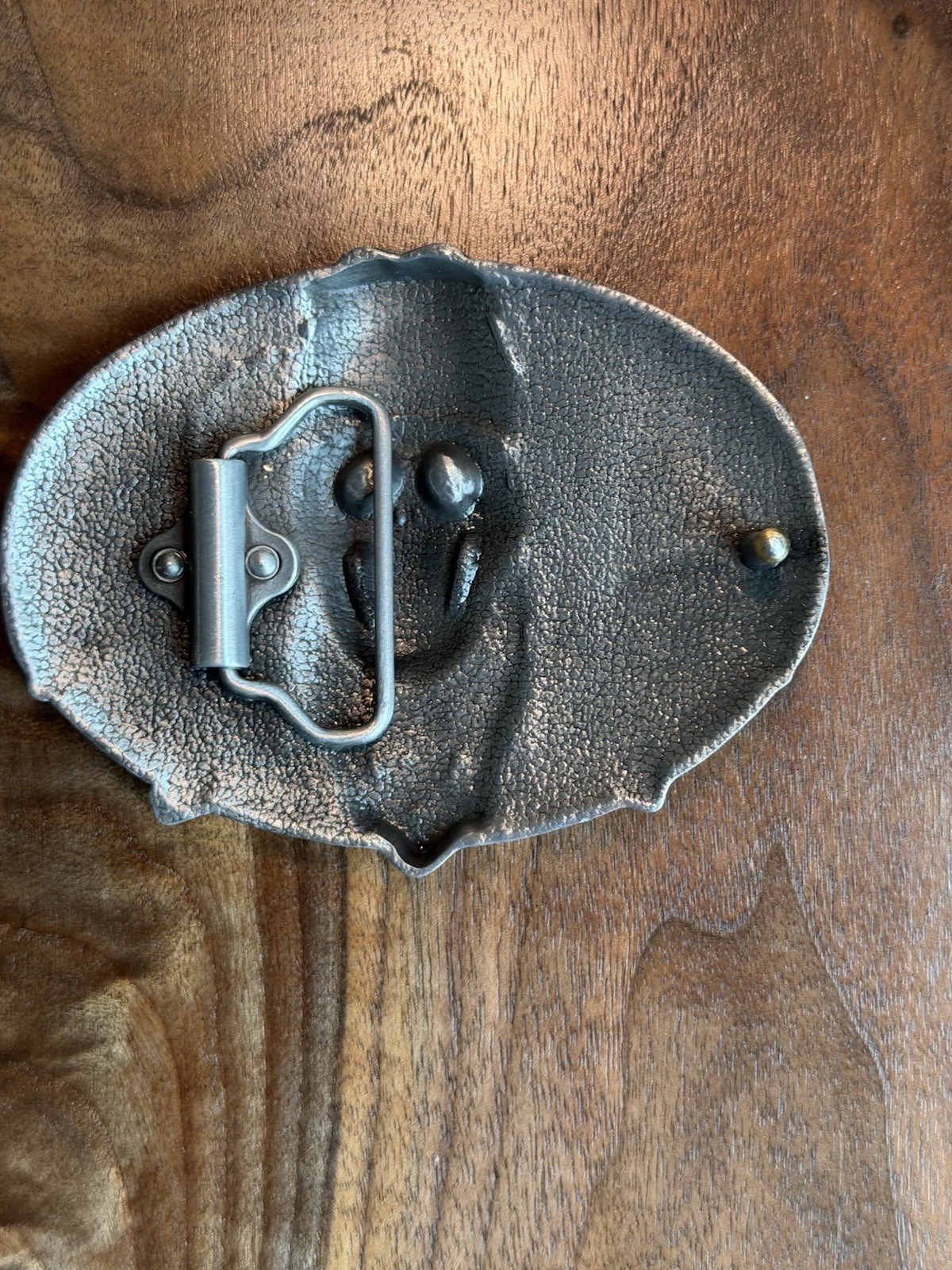Cowboy Skull Blue Belt Buckle Western Gothic Biker Style Skull Guns Rodeo Punk
